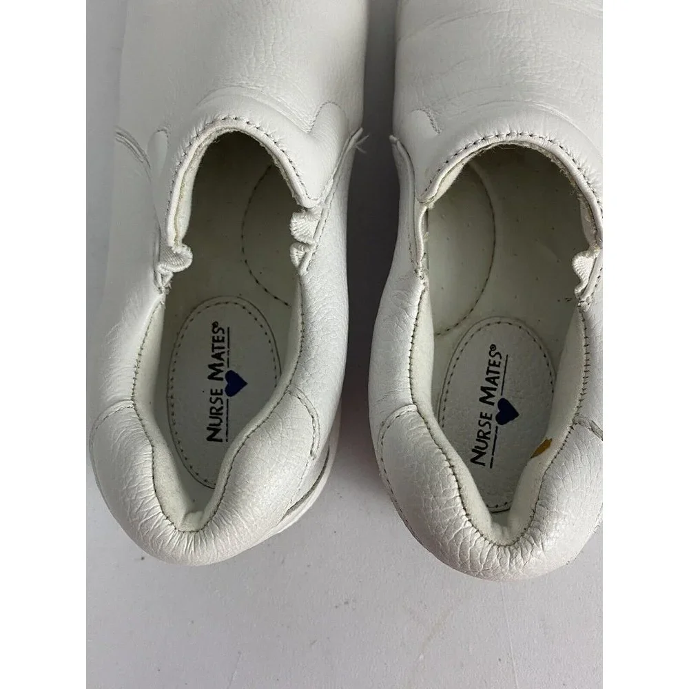 Nurse Mates Women's Slip-On Dove Slip-Resistant Work Shoes White Size 7.5M